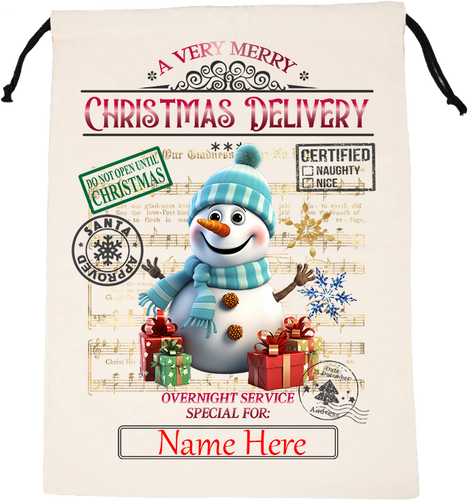 REUSABLE PERSONALIZED CHRISTMAS DELIVERY SANTA SACK