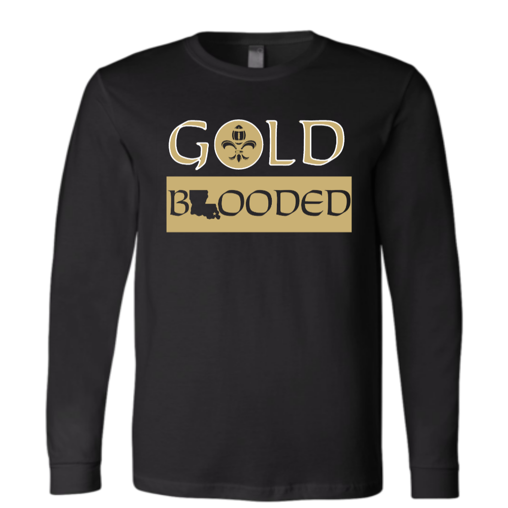 Gold Blooded Long Black Tee