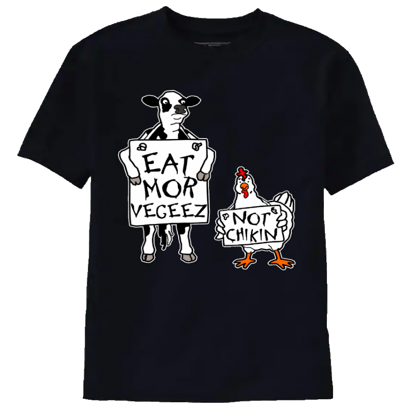 Eat Mor Vegeez Short Black Tee