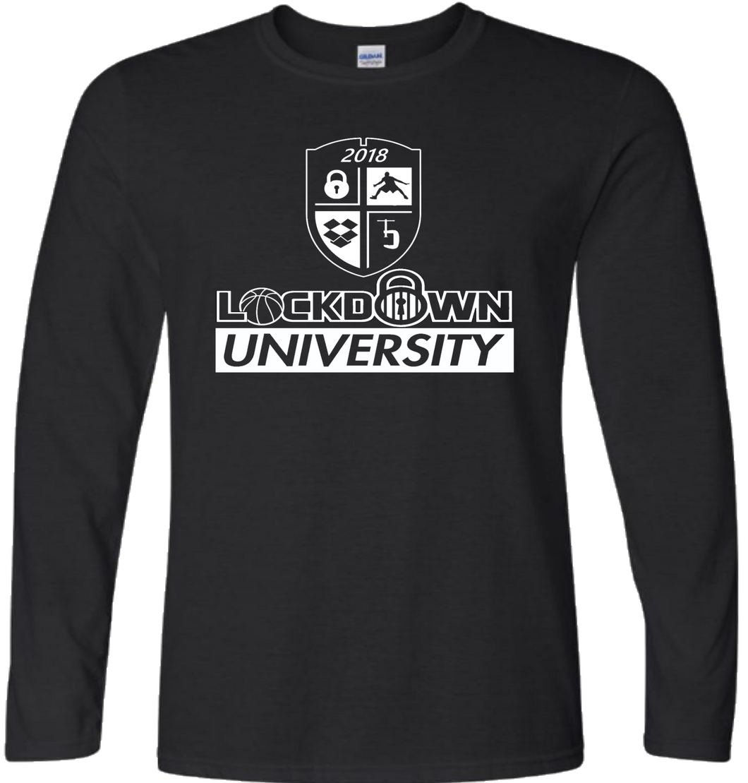 Lockdown University Long Black Tee