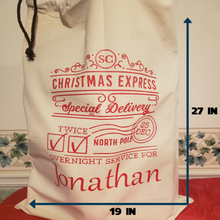Load image into Gallery viewer, RESUABLE PERSONALIZED CHRISTMAS EXPRESS SANTA SACK