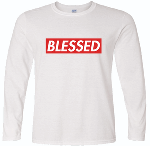 BLESSED Long Sleeve White Tee