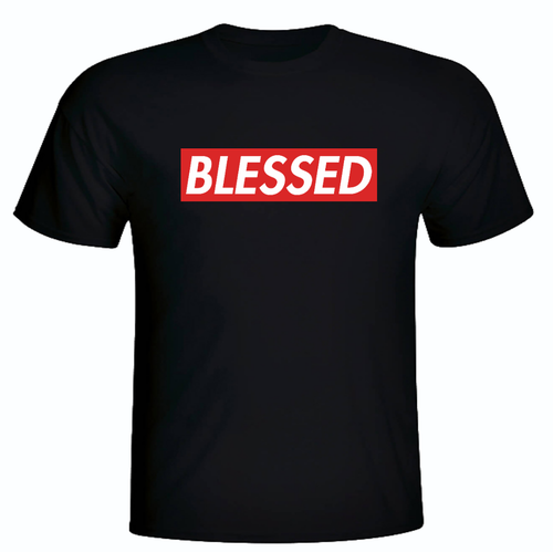 BLESSED Short Sleeve Black Tee