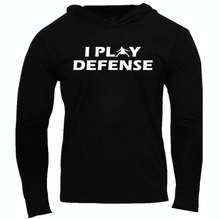 Load image into Gallery viewer, I PLAY DEFENSE SLIM FIT PERFORMANCE WORKOUT HOODIE All Colors