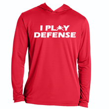 Load image into Gallery viewer, I PLAY DEFENSE SLIM FIT PERFORMANCE WORKOUT HOODIE All Colors