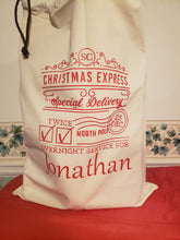 Load image into Gallery viewer, RESUABLE PERSONALIZED CHRISTMAS EXPRESS SANTA SACK
